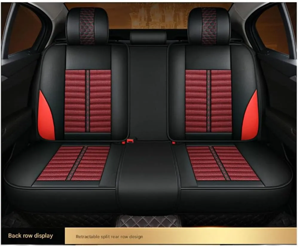 Car Seat Covers for Nissan Qashqai J10 Visia/Acenta/I-Way/Tekna 2006-2013,Linen Leather Seat Covers Seat Covers Front Seats and Rear Seat Car Seat Covers Accessories,Red