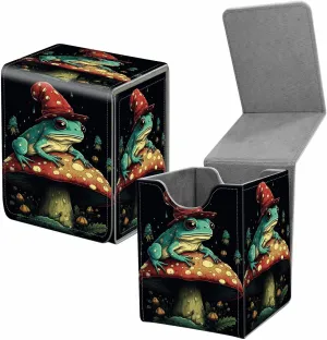 Card Deck Box for Trading Cards, MTG Commander Deck Box Fits 100  Single Sleeved Cards, Leather Magnetic Card Storage Box for YuGiOh TCG CCG Cards, Mushroom Frog
