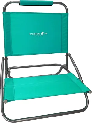 Caribbean Joe Folding Beach Chair, 1 Position Lightweight and Portable Foldable Outdoor Camping Chair, Teal