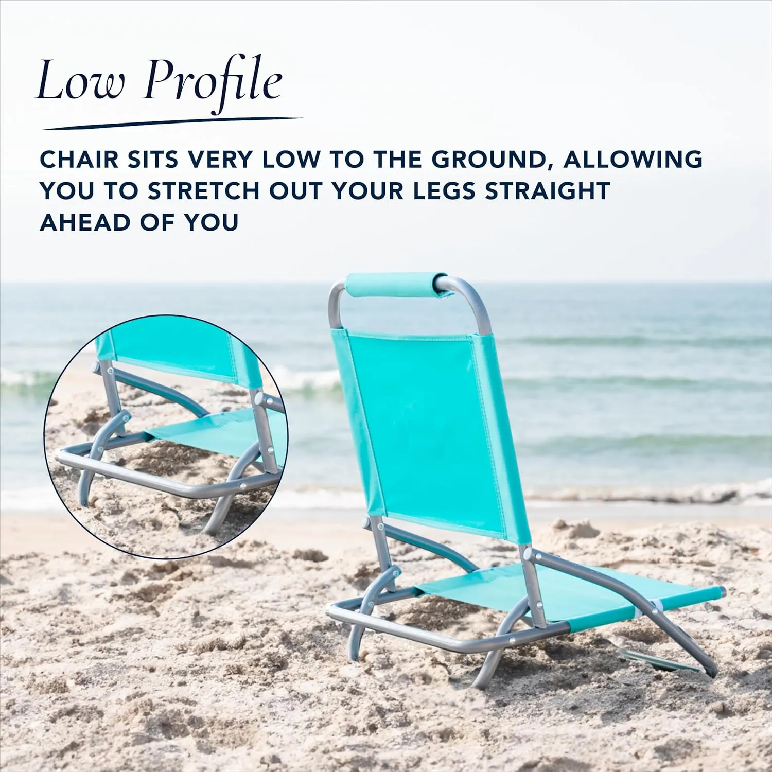 Caribbean Joe Folding Beach Chair, 1 Position Lightweight and Portable Foldable Outdoor Camping Chair, Teal