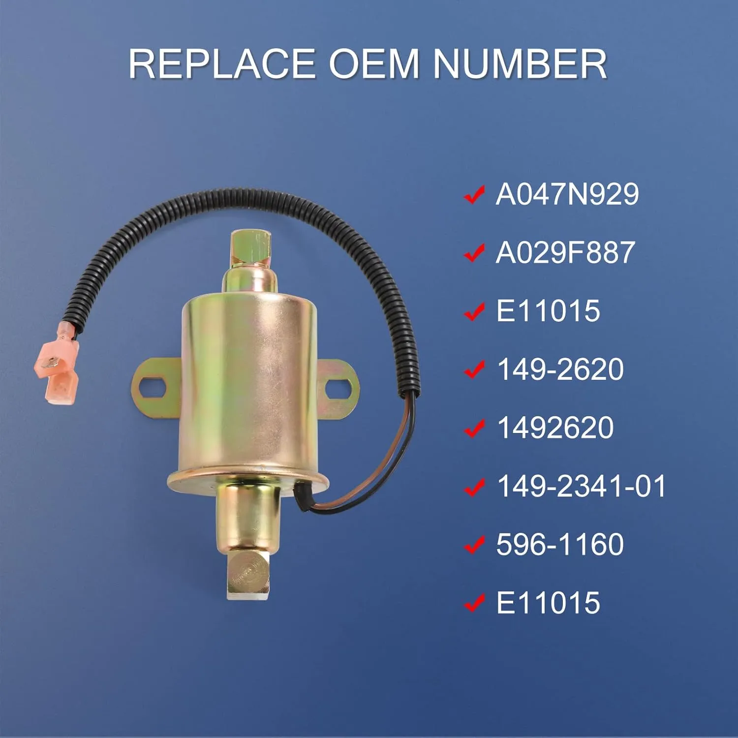 CARMOCAR Electrical Fuel Pump 149-2620 A029F887 A047N929 replacement for Onan Cummins