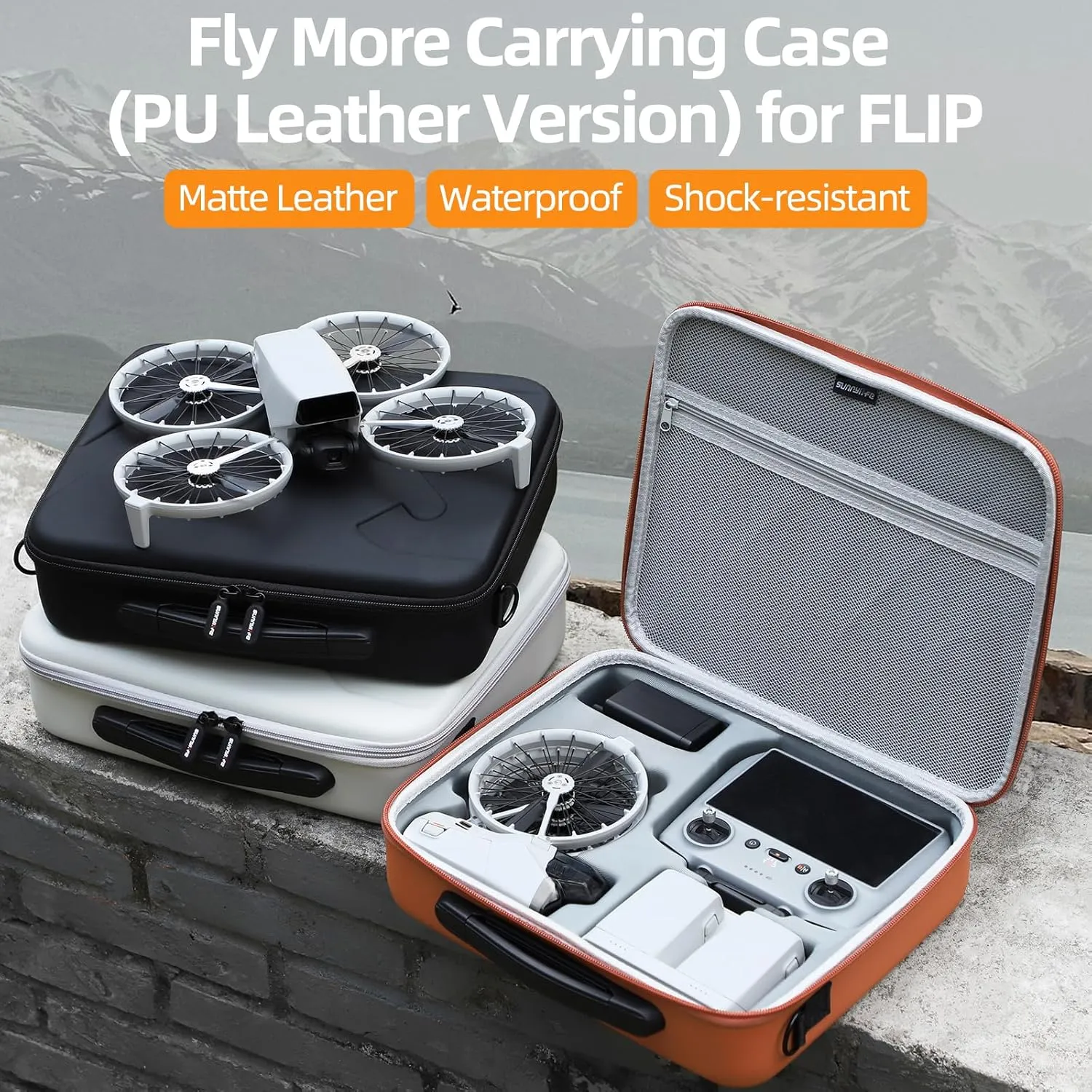 Carrying Case for DJI Flip, Portable Travel Shoulder Bag for DJI Flip Accessories, Fits RC 2/RC-N3 Remote Controller (Orange)