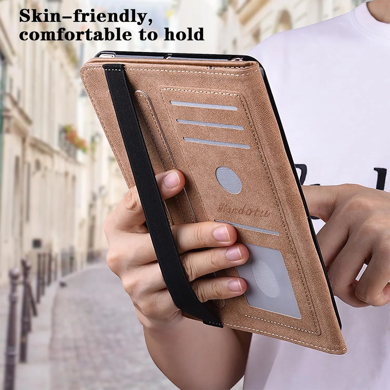 Case for Lenovo Tab M11 2024 11 inch,PU Leather Stand Flip Cover with Card Solts Elastic Band for Lenovo Tab M11 Tablet - Gold Hoop