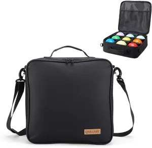 Case Only | Heavy-Duty Water-Resistant Bocce Ball Case with Sponge Protection – Bocce Ball Bag Holds 8 Balls & Pallino, Adjustable Strap, Fits 100-107mm