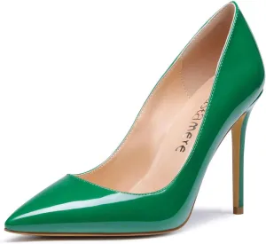 Castamere Womens Basic High Heels Pumps Slip On Pointy Toe Stilettos 10CM Heel