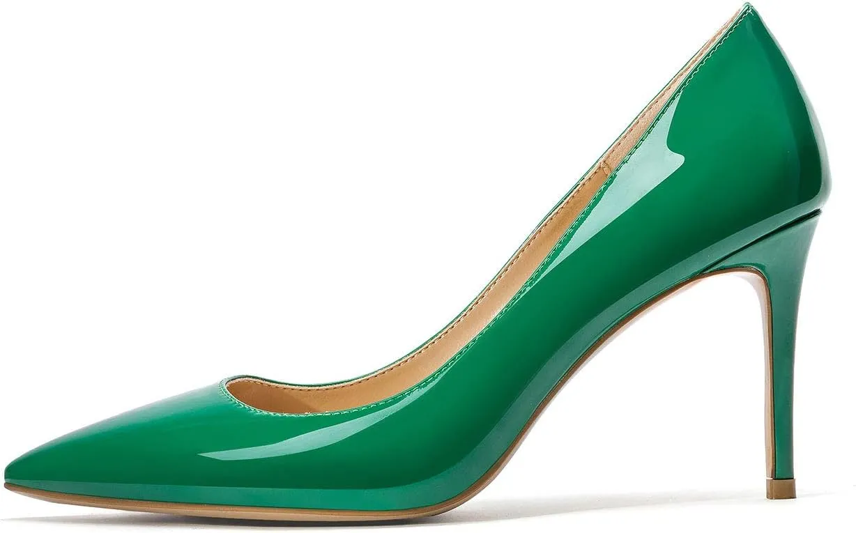 Castamere Womens Basic High Heels Pumps Slip On Pointy Toe Stilettos 10CM Heel