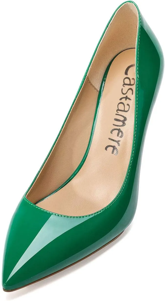 Castamere Womens Basic High Heels Pumps Slip On Pointy Toe Stilettos 10CM Heel