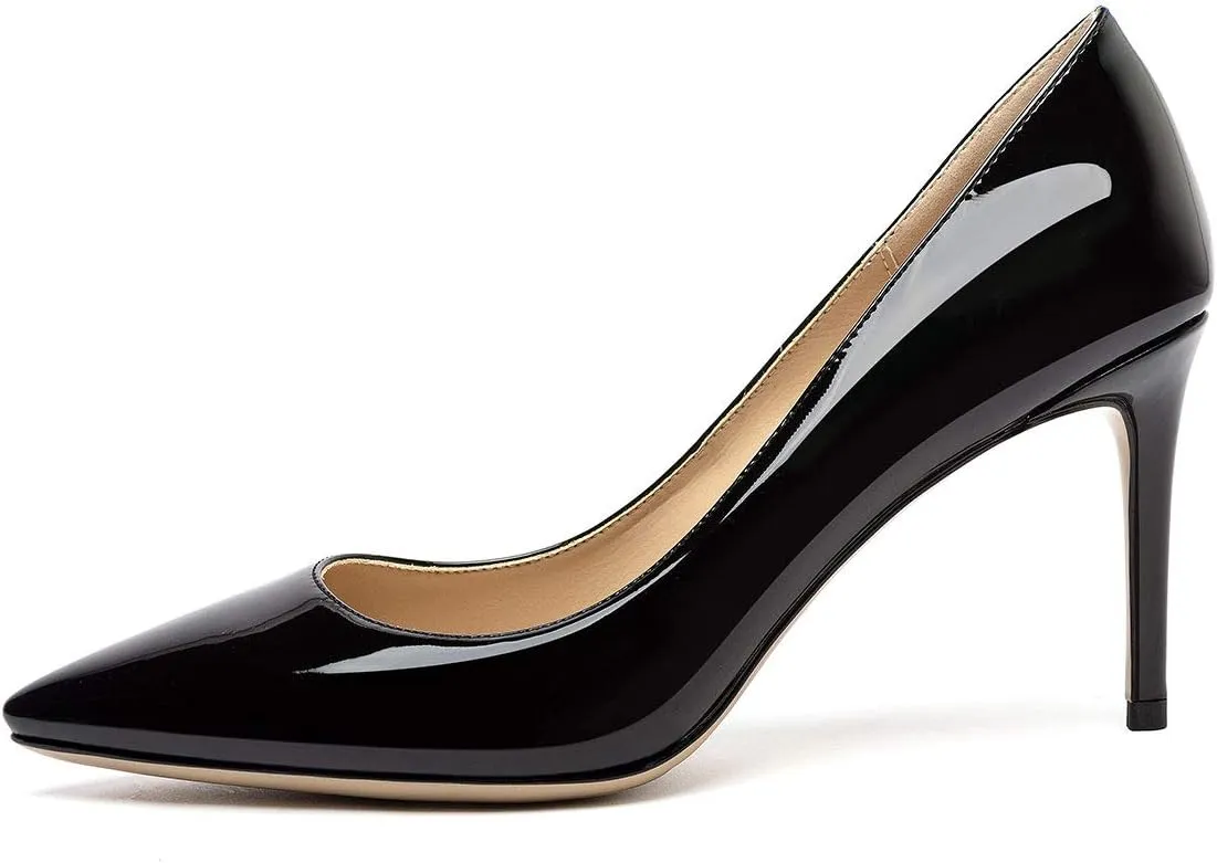 Castamere Womens Basic High Heels Pumps Slip-on Pointy Toe Stilettos 8.5 CM Heel
