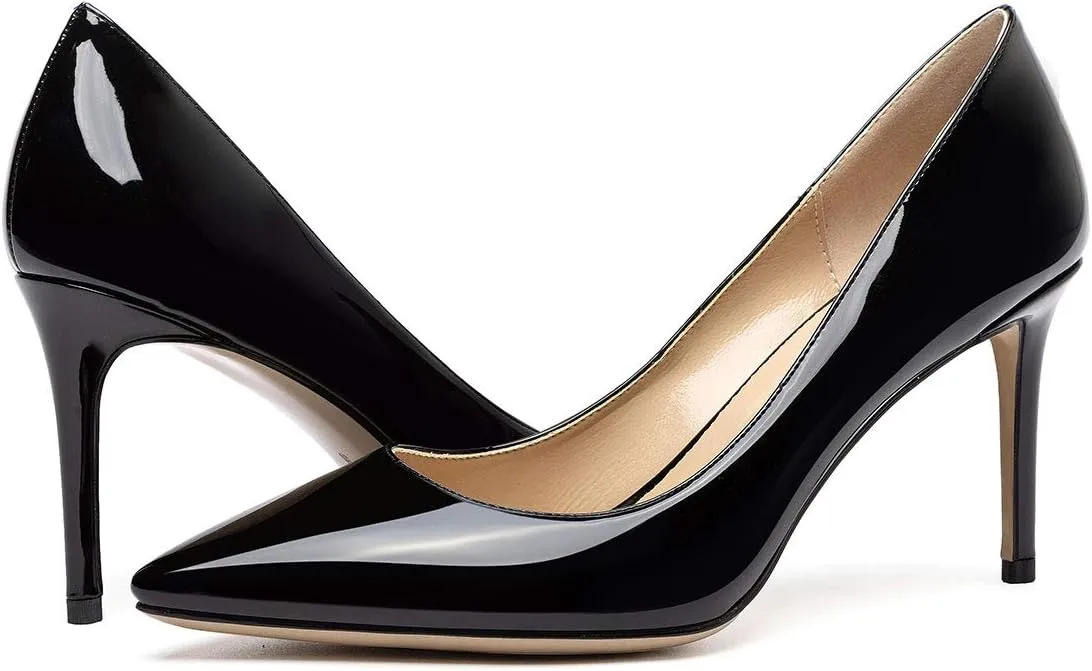 Castamere Womens Basic High Heels Pumps Slip-on Pointy Toe Stilettos 8.5 CM Heel