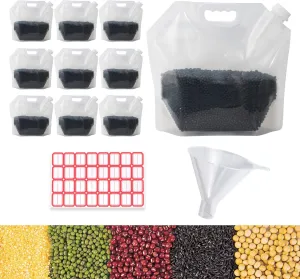 Cereal Storage Bag, Thickened 10PCS(5L)- Airtight Food Storage Containers with Lids Moisture Resistant Home Essentials. Pantry Organization and Storage for All Beans, Flour, Barley, Beer, Juice