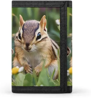 Chipmunks Cute Classic Trifold Wallet for Men Personalized Print Slim Credit Card Holder Tri Fold Purse