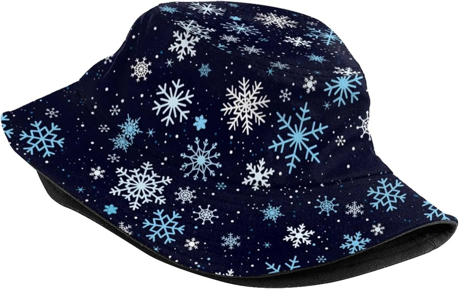 Christmas Red Snowflakes Pattern Bucket Hat Packable Fashion Fisherman Hat Travel Beach Sun Hat