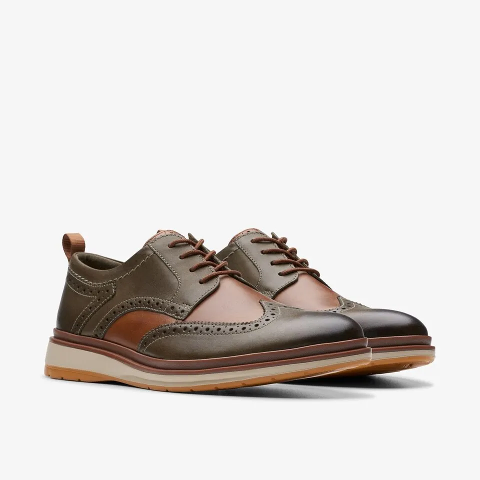 Clarks Men's Chantry Wing Dark Olive Combi 26176721