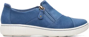 Clarks Women's Caroline Grace Oxford, Blue Suede, 8
