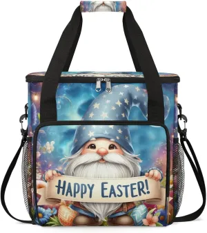 Coffee Maker Carring Bag Blue Gnomes Easter Travel Carrying Storage Tote Bag Compatible with Keurig K-Mini or K-Mini Plus Portable Single Serve Coffee Brewer Case with Pockets for K-cup Pods
