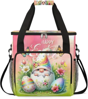 Coffee Maker Carring Bag Easter Gnome Holiday Travel Carrying Storage Tote Bag Compatible with Keurig K-Mini or K-Mini Plus Portable Single Serve Coffee Brewer Case with Pockets for K-cup Pods