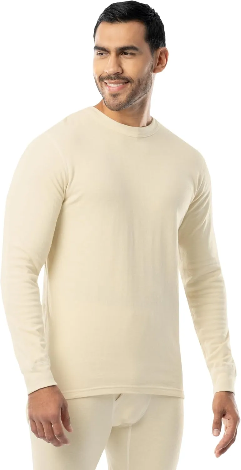 ColdPruf Men's Authentic Dual Layer Long Sleeve Wool Plus Crew Neck Base Layer Top