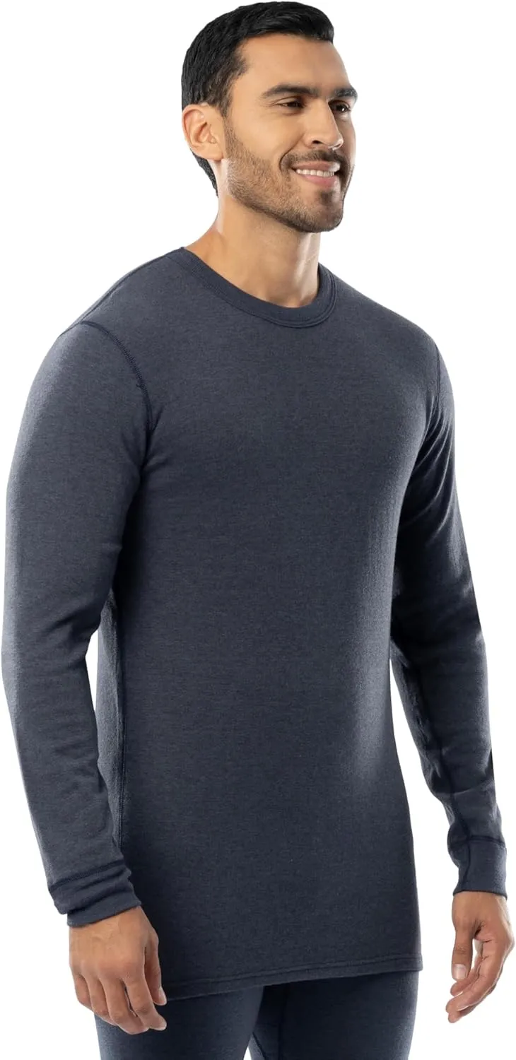 ColdPruf Men's Authentic Dual Layer Long Sleeve Wool Plus Crew Neck Base Layer Top