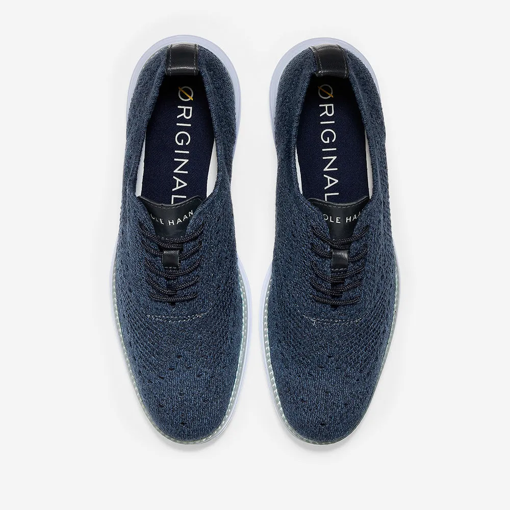 Cole Haan ØriginalGrand Stitchlite Wingtip Oxford Navy Ink/True Blue/Vintage Indigo Knit/Optic White