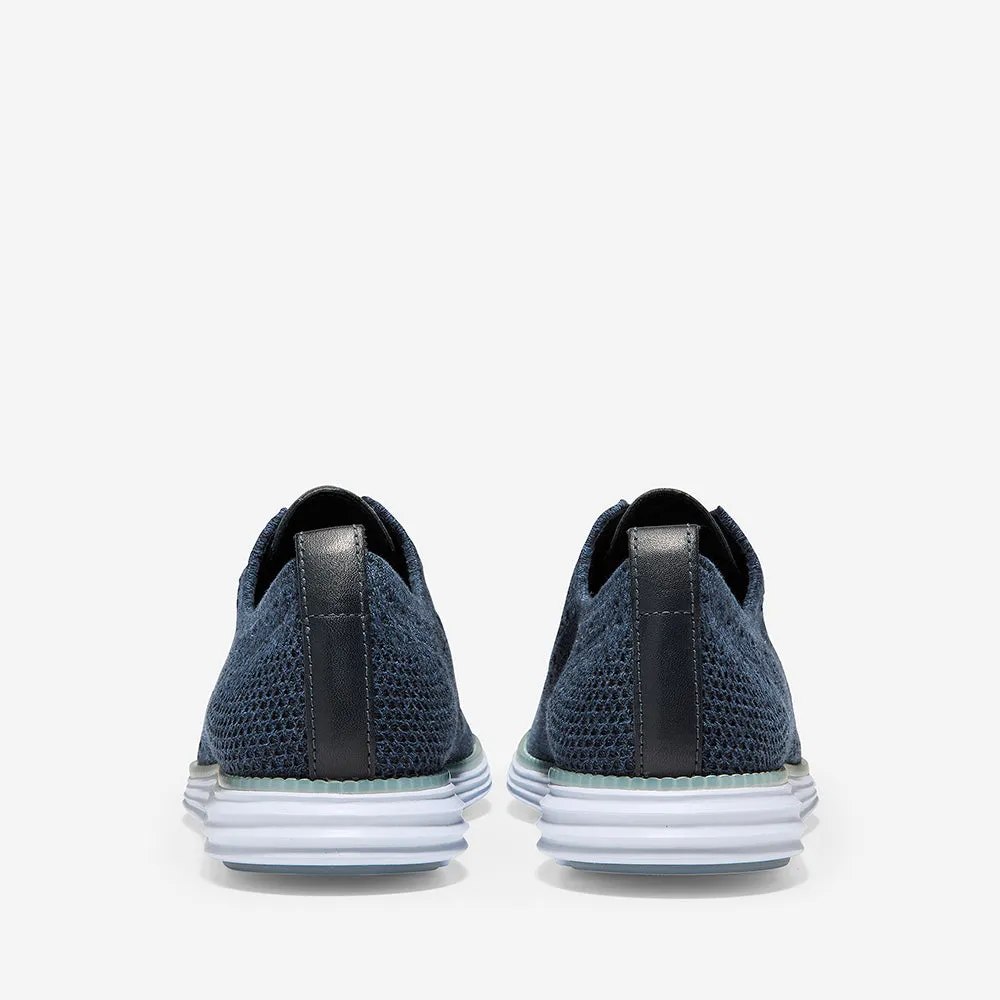 Cole Haan ØriginalGrand Stitchlite Wingtip Oxford Navy Ink/True Blue/Vintage Indigo Knit/Optic White