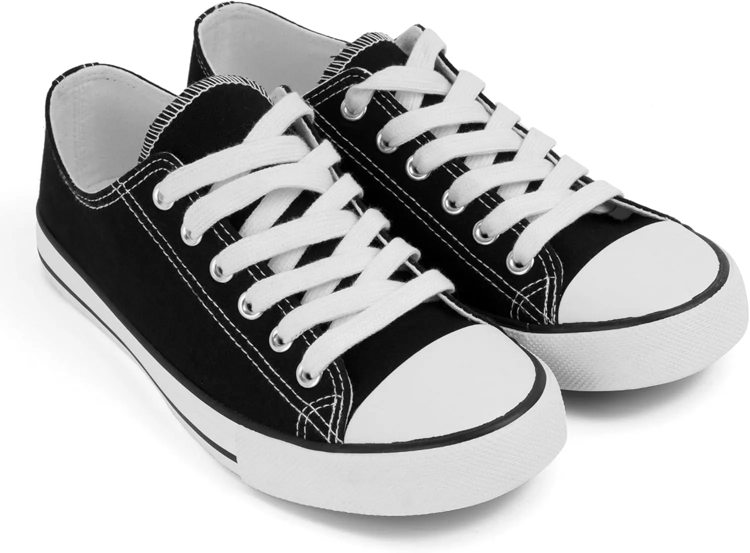 Colgo Women's Canvas Shoes, Lace-Up Low-Top Comfortable Breathable Sneakers for Women, Non-Slip Fashion Flats
