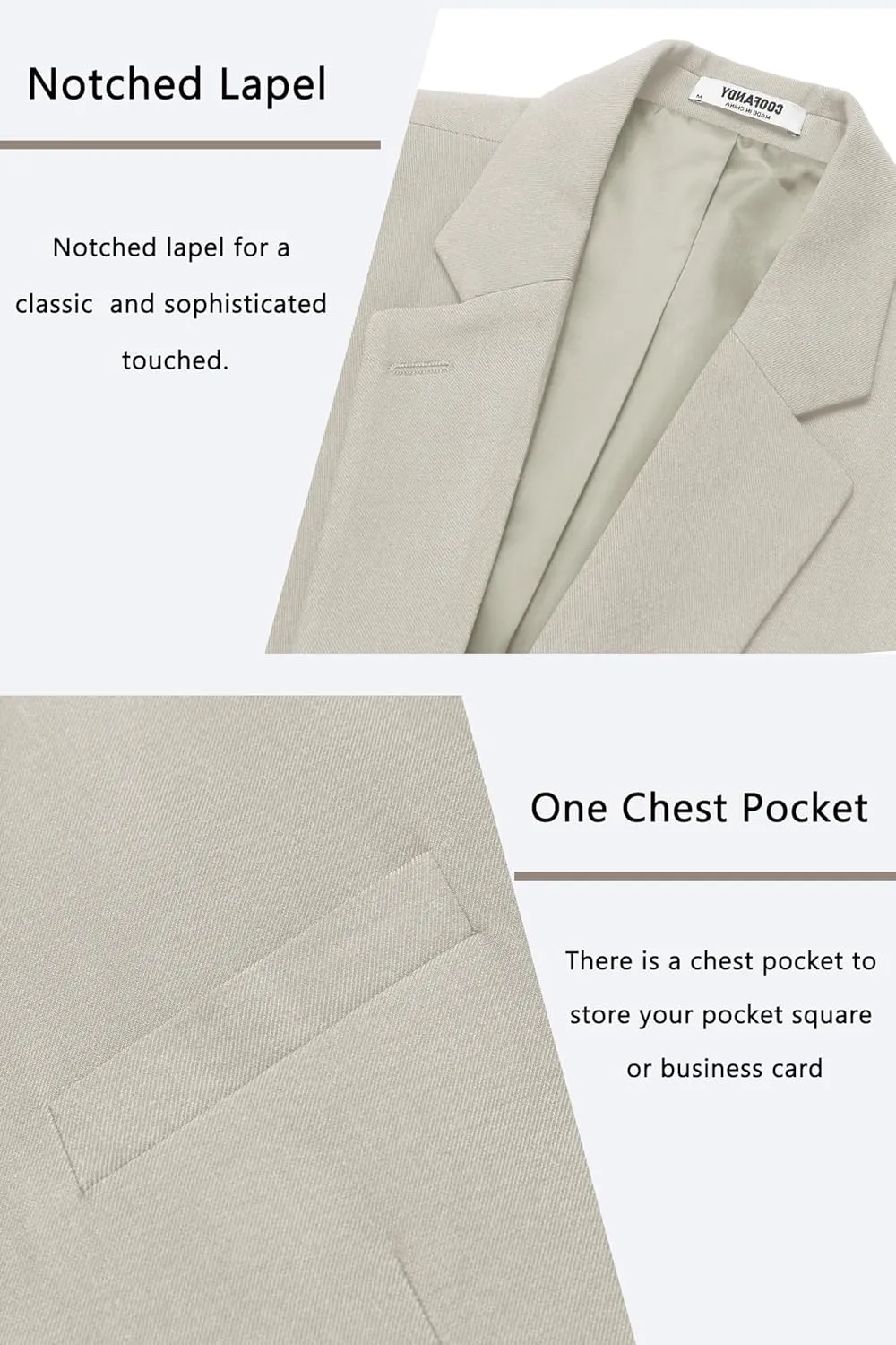 COOFANDY Men's Casual Blazer One Button Sport Coat Slim Fit Lightweight Suit Blazer Jacket