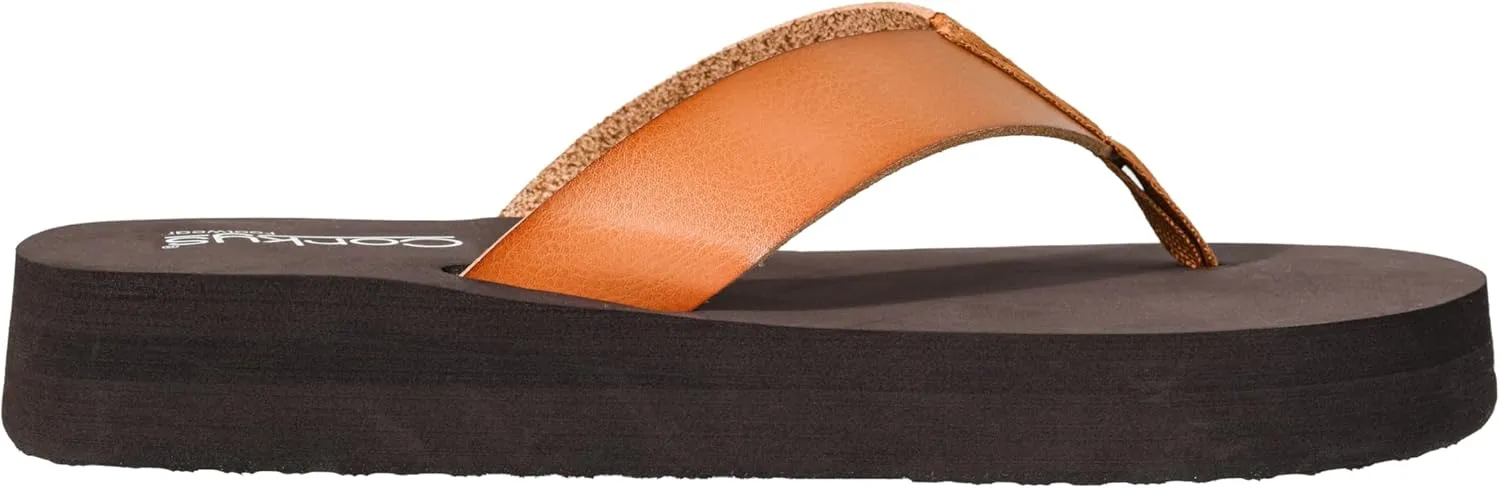 Corkys Footwear Womens Just Add Water Flip Flops - Featuring A Comfortable and Cushioned EVA Insole, A Vegan Leather Thong Strap - Casual And Comfortable
