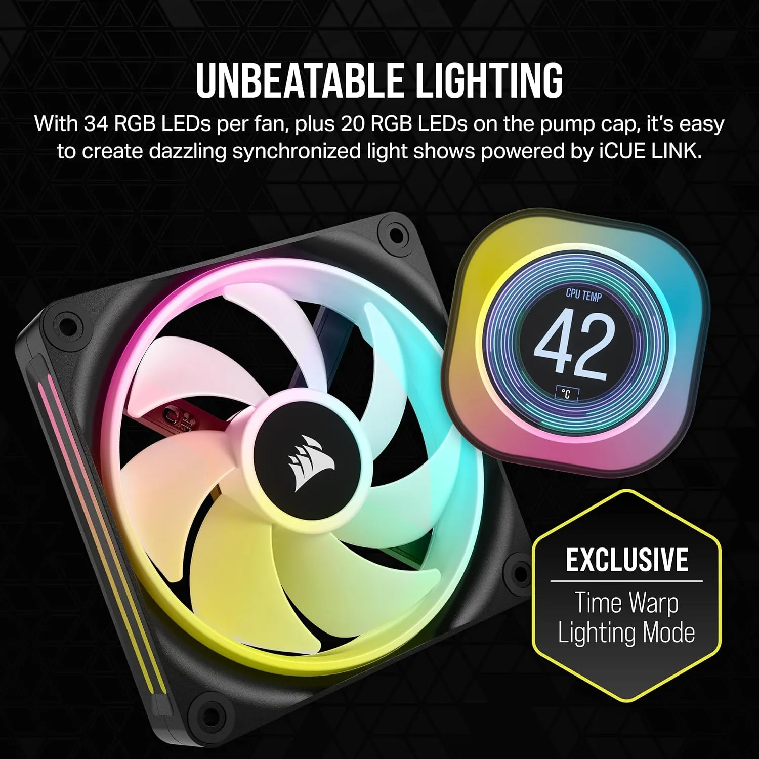 CORSAIR iCUE Link H100i LCD Liquid CPU Cooler - 240mm AIO - QX120 RGB Fans - 2.1” IPS LCD Screen - Fits Intel LGA 1700, AMD AM5 - iCUE Link System Hub Included - Black