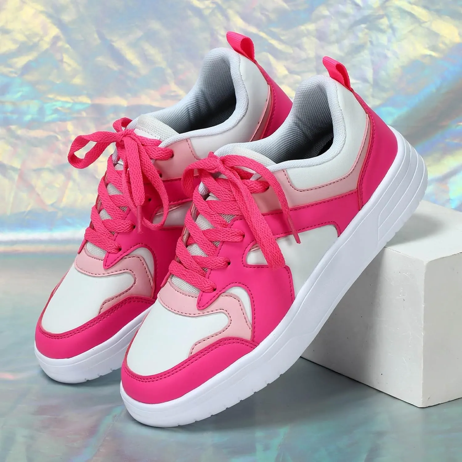 Couples Korean Version of The Trend Lace Up Color Matching Casual Board Shoes Breathable Light River Shoes for Men