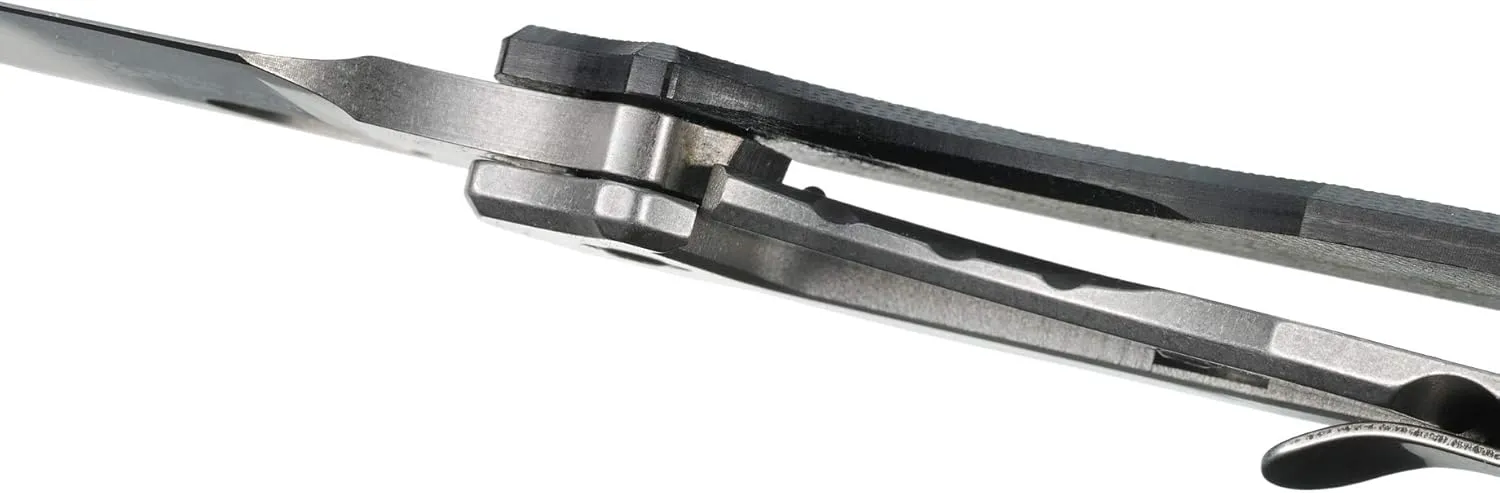 CRKT Pilar III EDC Folding Pocket Knife:D2 Blade Steel, Compact Everyday Carry, Satin Blade with Finger Choil, Thumb Slot Open, Frame Lock Stainless Handle, Reversible Pocket Clip 5317D2