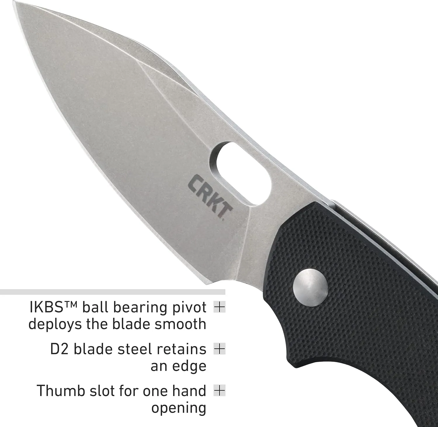 CRKT Pilar III EDC Folding Pocket Knife:D2 Blade Steel, Compact Everyday Carry, Satin Blade with Finger Choil, Thumb Slot Open, Frame Lock Stainless Handle, Reversible Pocket Clip 5317D2
