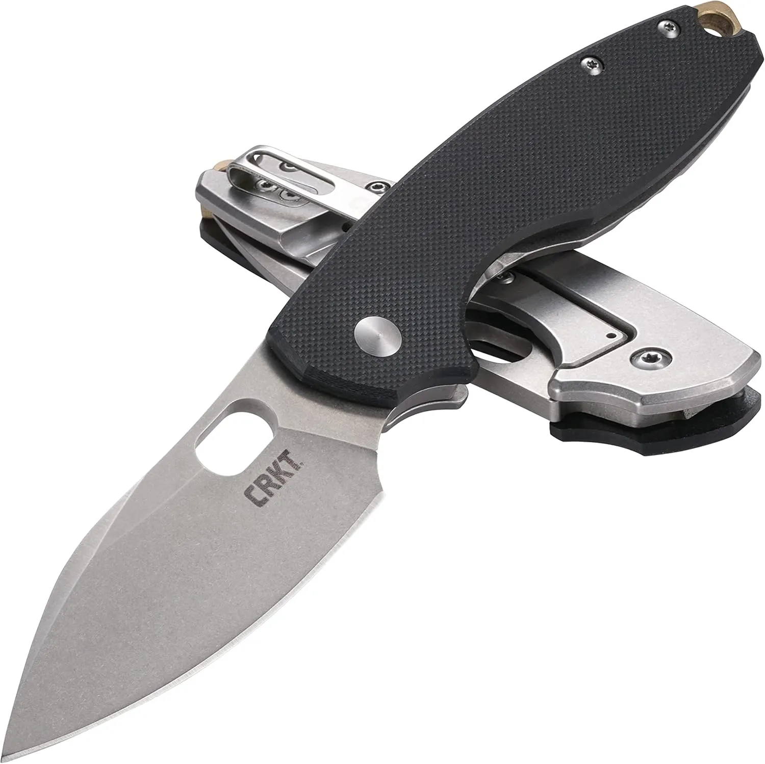 CRKT Pilar III EDC Folding Pocket Knife:D2 Blade Steel, Compact Everyday Carry, Satin Blade with Finger Choil, Thumb Slot Open, Frame Lock Stainless Handle, Reversible Pocket Clip 5317D2