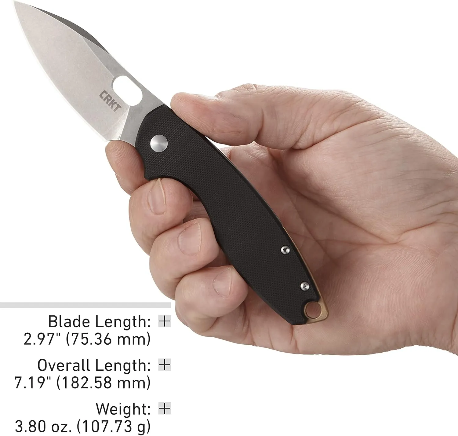 CRKT Pilar III EDC Folding Pocket Knife:D2 Blade Steel, Compact Everyday Carry, Satin Blade with Finger Choil, Thumb Slot Open, Frame Lock Stainless Handle, Reversible Pocket Clip 5317D2