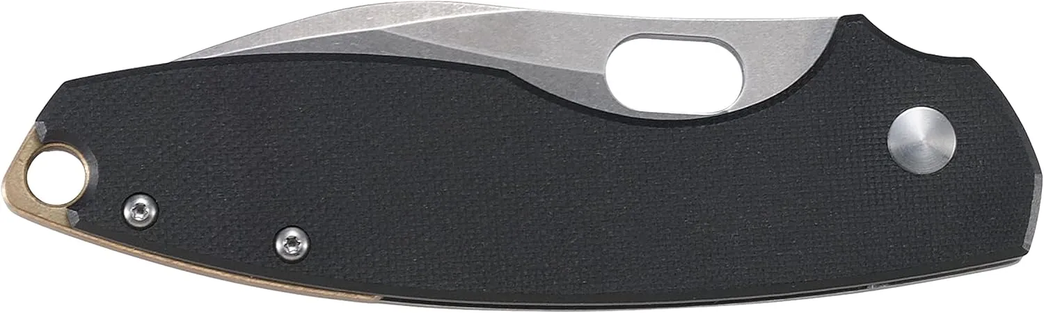 CRKT Pilar III EDC Folding Pocket Knife:D2 Blade Steel, Compact Everyday Carry, Satin Blade with Finger Choil, Thumb Slot Open, Frame Lock Stainless Handle, Reversible Pocket Clip 5317D2
