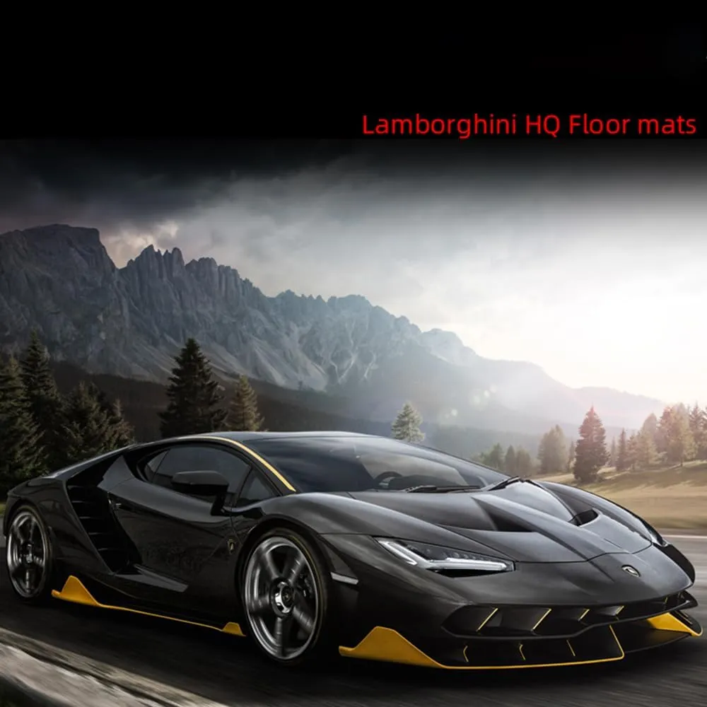 Custom Car Floor Mats for Lamborghini Aventador Miura Homage 2016 Anti-Slip Car Mats Waterproof Carpets Protection Floor Liners Foot Pads, red Border