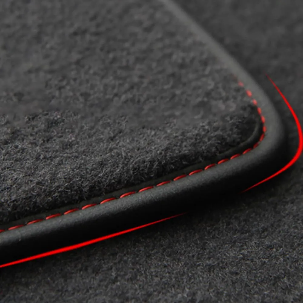 Custom Car Floor Mats for Lamborghini Aventador Miura Homage 2016 Anti-Slip Car Mats Waterproof Carpets Protection Floor Liners Foot Pads, red Border