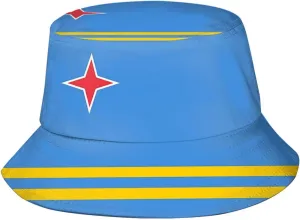 Cute Flag Bucket Hats Reversible Fisherman Cap Packable Sun Hat for Women Men