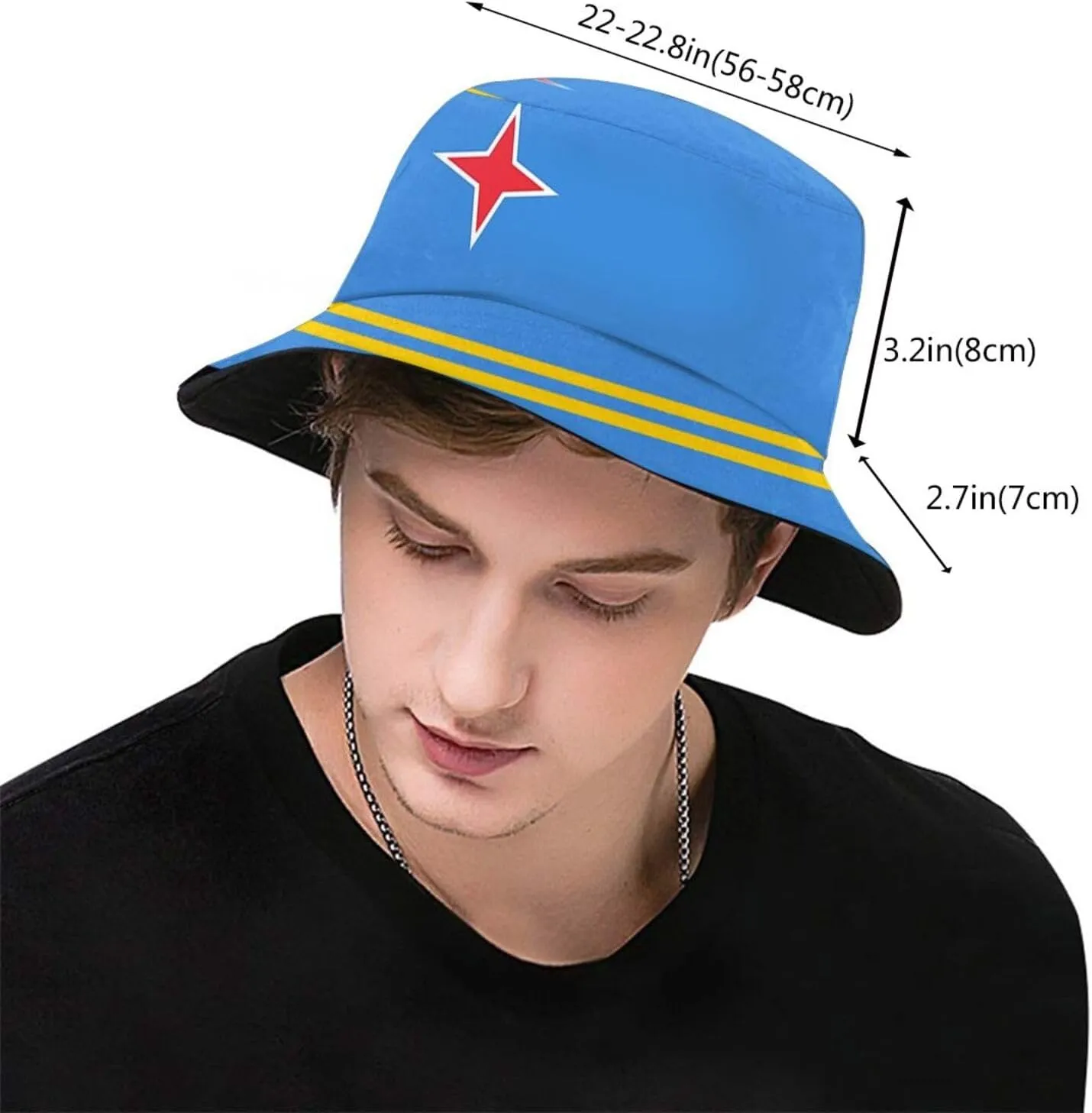 Cute Flag Bucket Hats Reversible Fisherman Cap Packable Sun Hat for Women Men