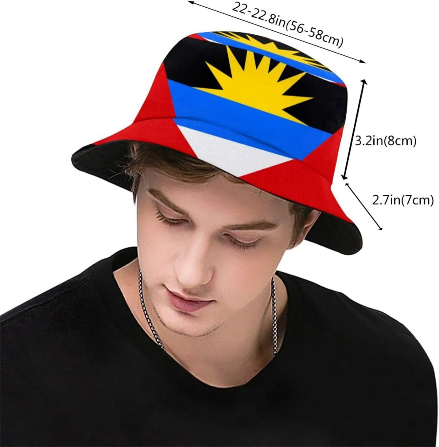 Cute Flag Bucket Hats Reversible Fisherman Cap Packable Sun Hat for Women Men
