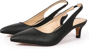 DADAWEN Women's Pointed Toe Slingback Kitten Heel Wedding Party Dress Pump Shoes