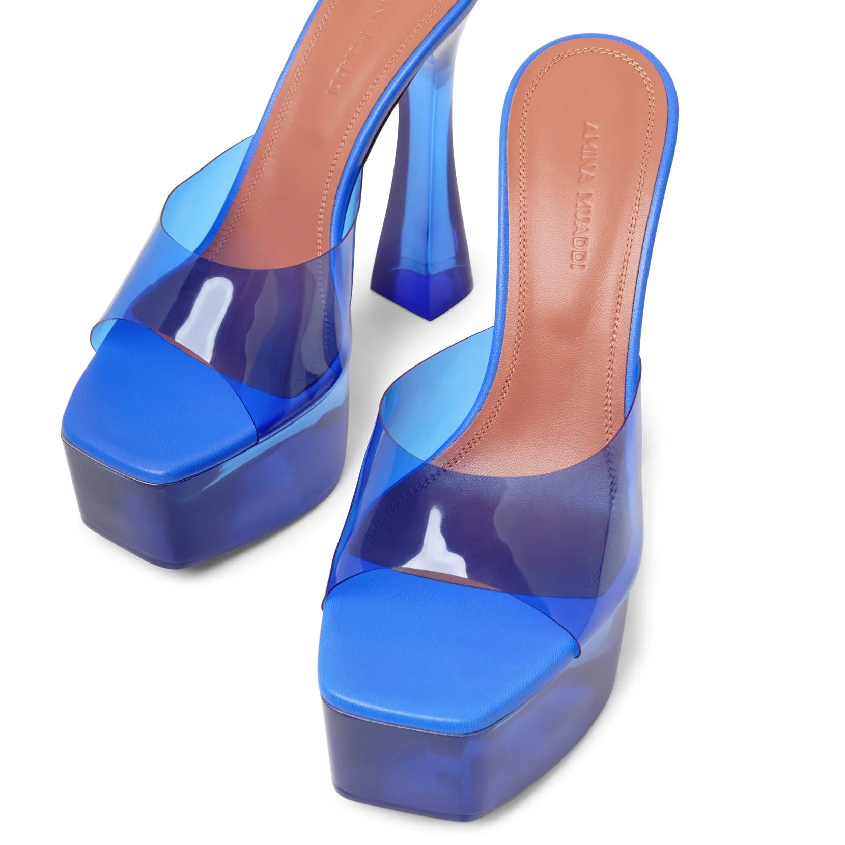 Dalida blue pvc mule sandals