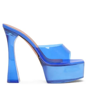 Dalida blue pvc mule sandals