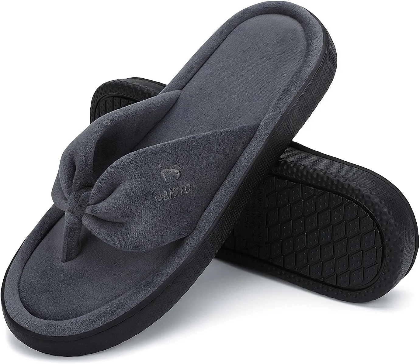 Dannto Women's House Slippers Memory Foam Flip Flops Thong Indoor Shoes Open Toe