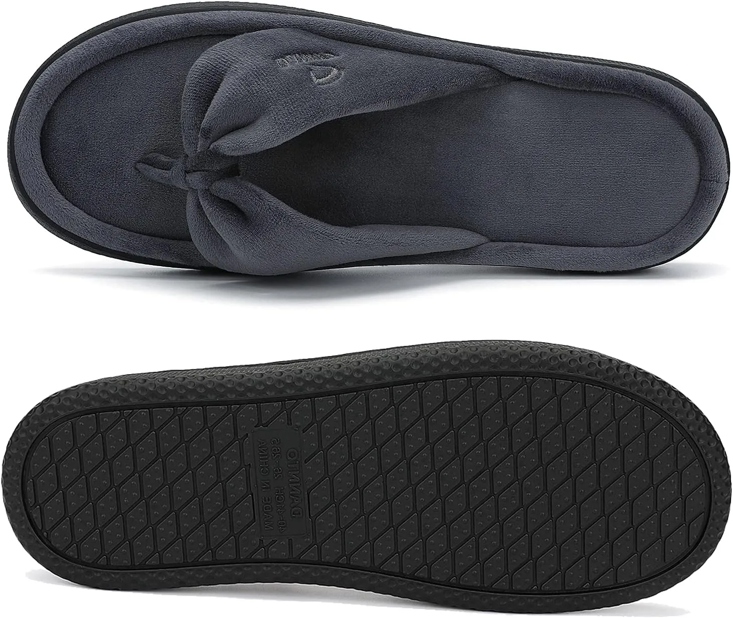 Dannto Women's House Slippers Memory Foam Flip Flops Thong Indoor Shoes Open Toe