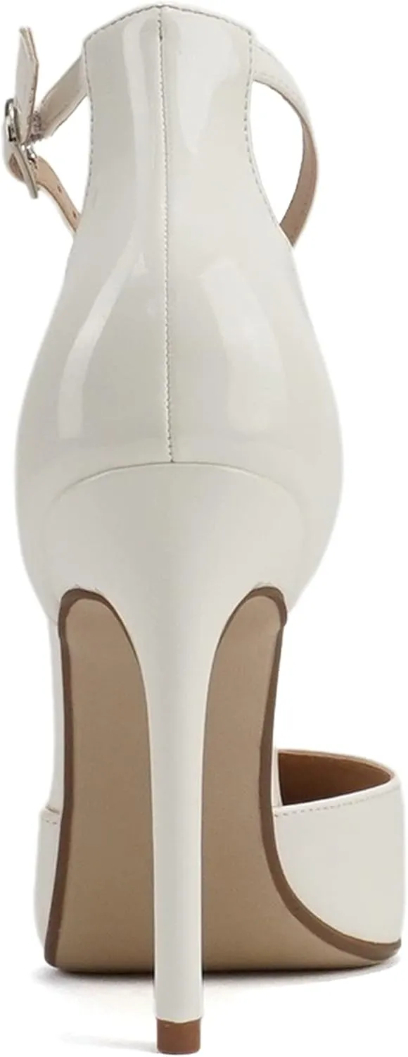Delicious “ANYA” ~ Women Pointed Toe Closed Back Counter T-Strap Stiletto High Heel Pump Shoe