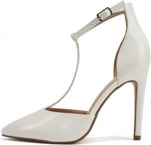 Delicious “ANYA” ~ Women Pointed Toe Closed Back Counter T-Strap Stiletto High Heel Pump Shoe