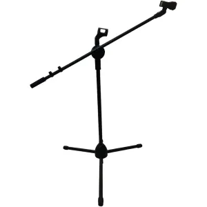 Desktop Microphone Stand Metal Openable and Removable 2-Stage Stage Microphone Stand for Meetings, Seminars, Live Performances, Speeches (Color: Black, Size: 89-142cm)