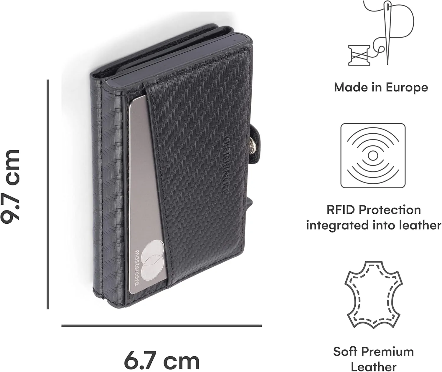 DONBOLSO Wallet Flip I Slim Wallet with Flip Case I Card Holder for Up to 10 Cards