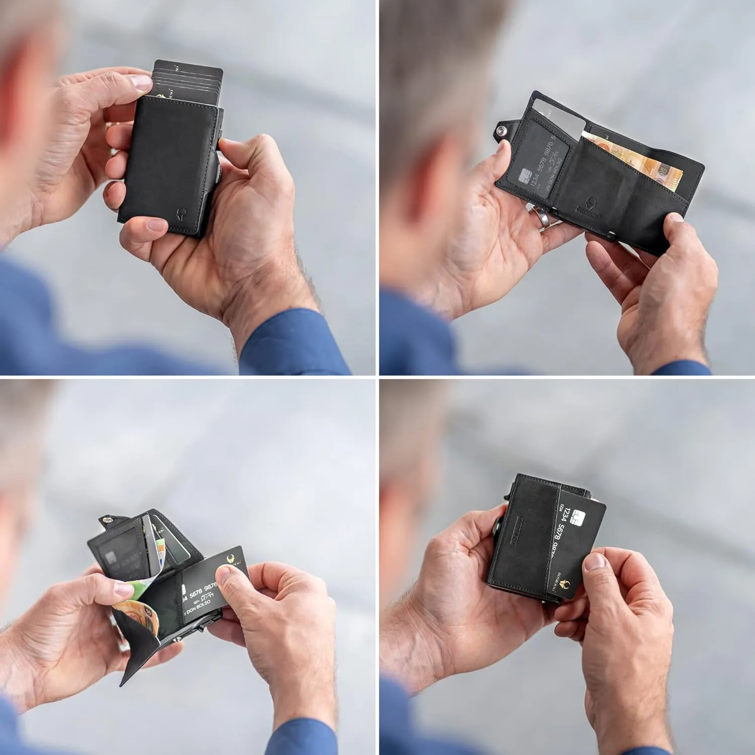 DONBOLSO Wallet Flip I Slim Wallet with Flip Case I Card Holder for Up to 10 Cards