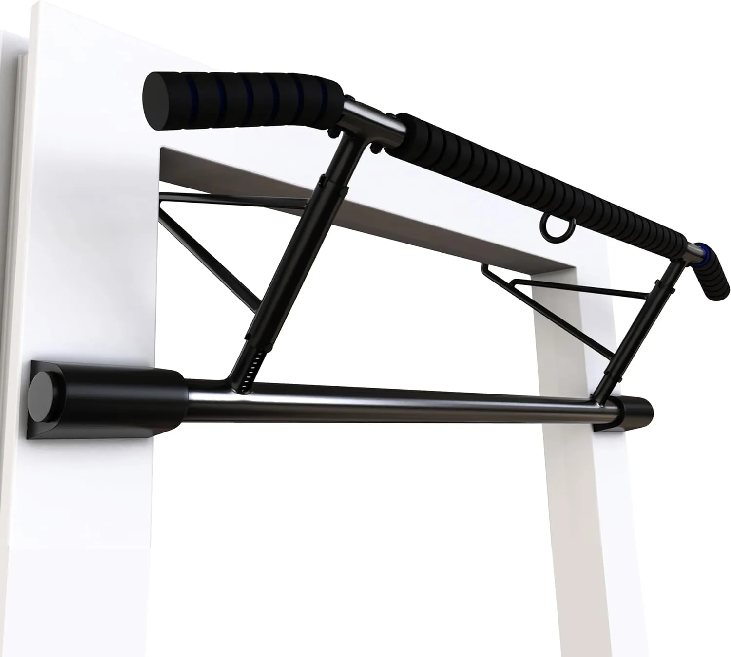 Door Frame Pull Up Bar Doorway Fits 70-92cm Width 12-21cm Depth Door Frame Fitness Chin-Up Bar Frame for Home Gym Exercise with Padded Handles Bar No Drilling No Screws No Assembly Foldable for Home